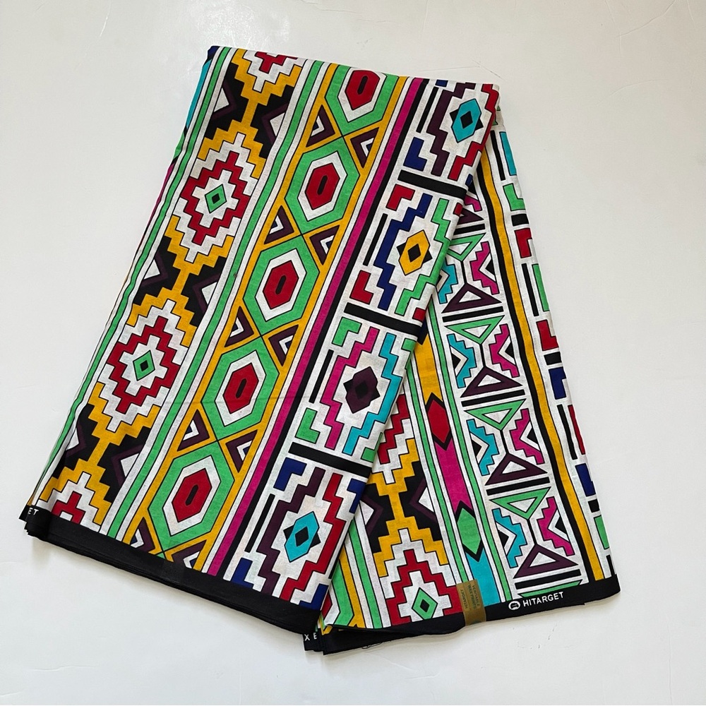 Multicolor Geometric Tribal Print Cotton Patterned Fabric